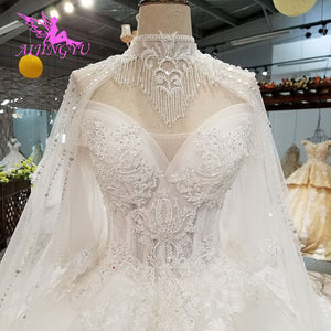 Unique Design Long Sleeve Full Floor Length Wedding Dress
