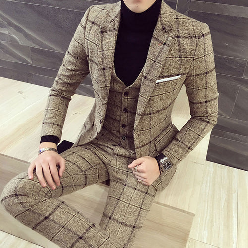Fashion Boutique Wool Casual Groom Suit