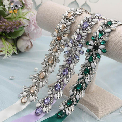 Colorful Rhinestone Bride Belt