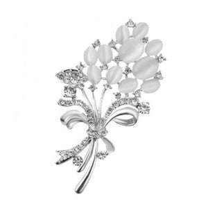 Fashionable Opal Stone Flower Brooch