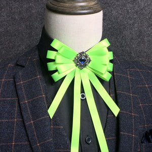 Fashion Men Ribbon Bowknot Silk Tie