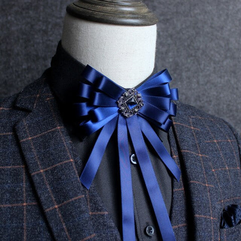 Fashion Men Ribbon Bowknot Silk Tie