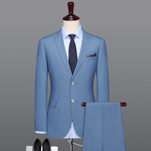 Fashion Light Blue Men Designer Suit