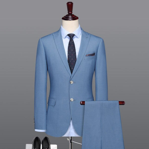 Fashion Light Blue Men Designer Suit